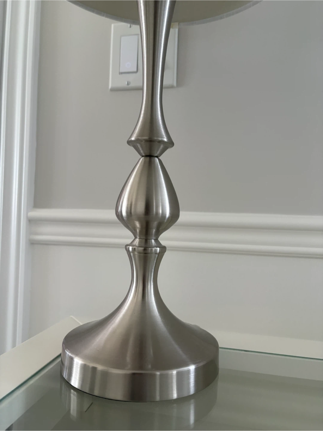 Silver Table Lamp with White Shade - photo 5