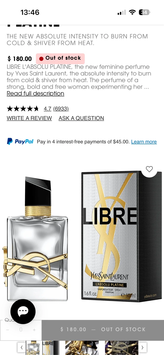 Yves Saint Laurent Libre L'Absolu Platine Perfume 10ml - photo 5