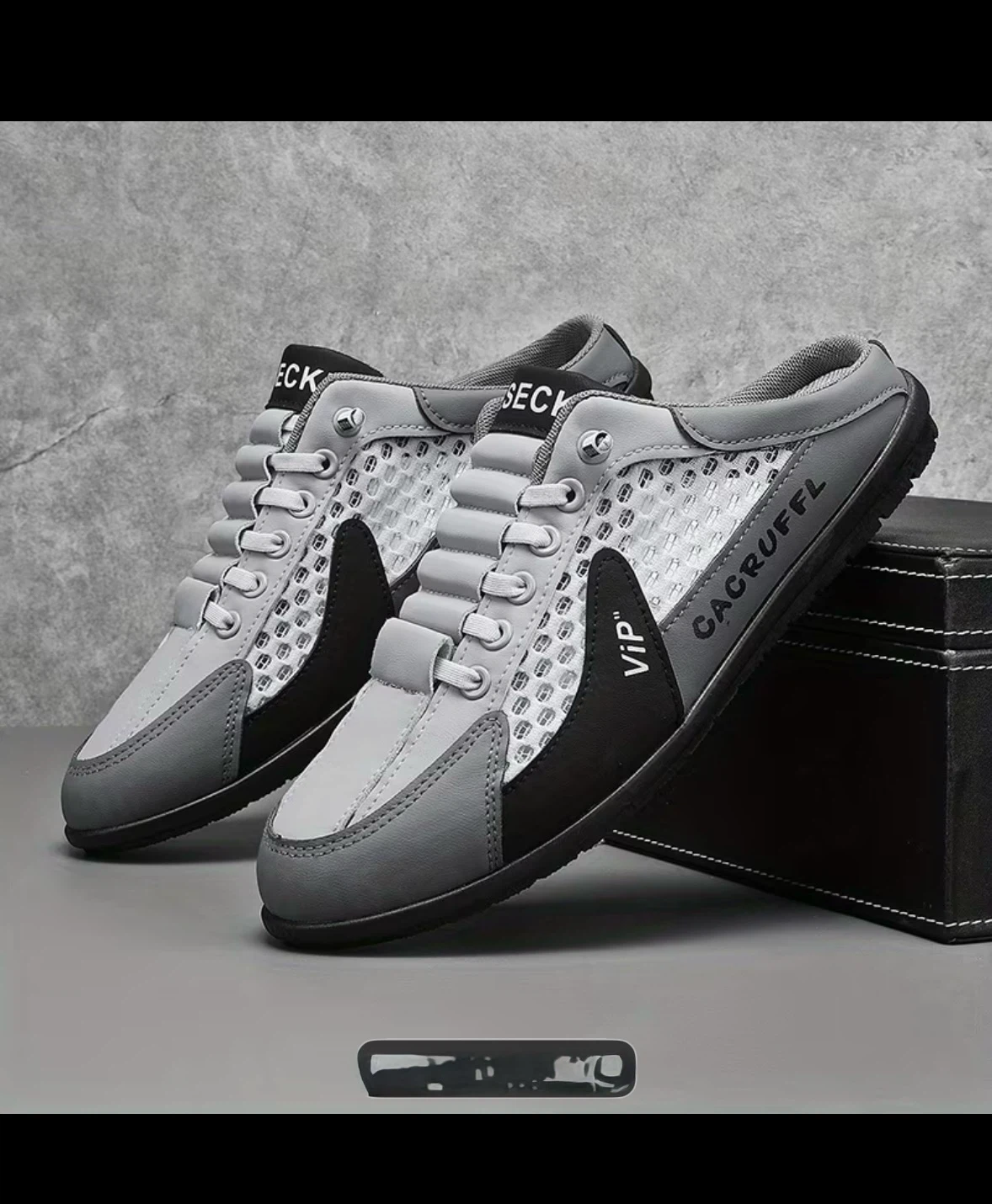 10.5 Men's Grey Mesh Slip-on Sneakers - photo 5