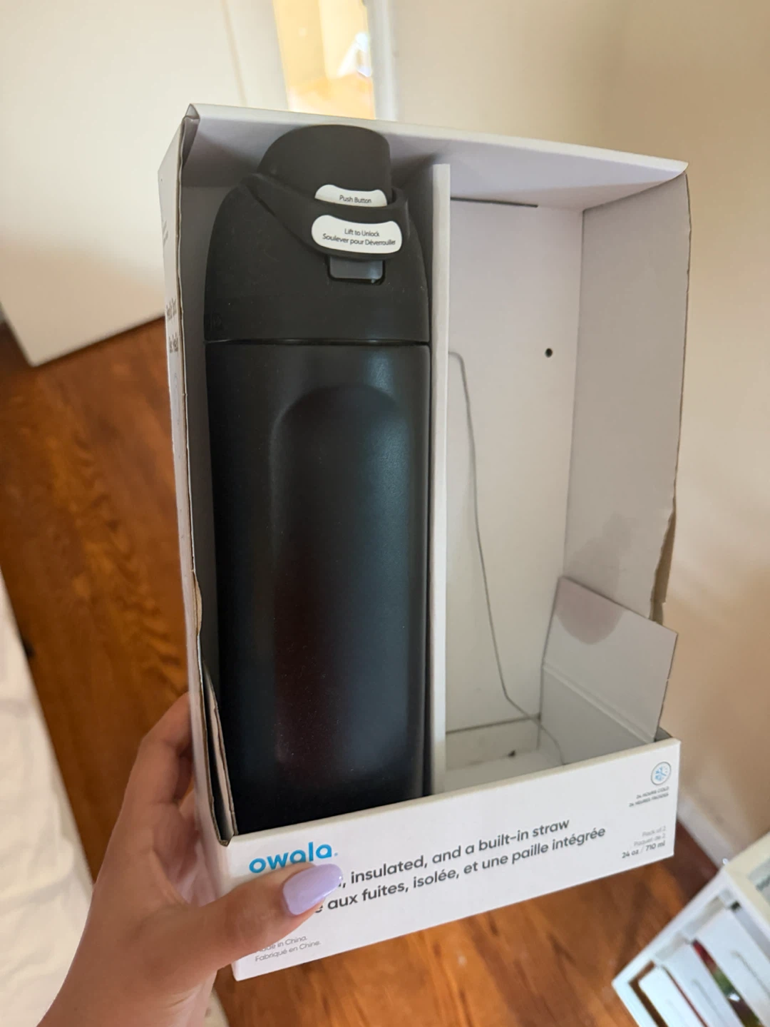 Owala Black FreeSip Insulated Water Bottle 24 oz