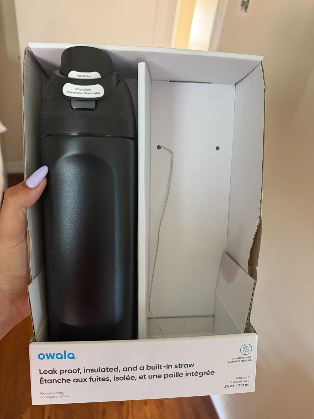 Owala Black FreeSip Insulated Water Bottle 24 oz - photo 3