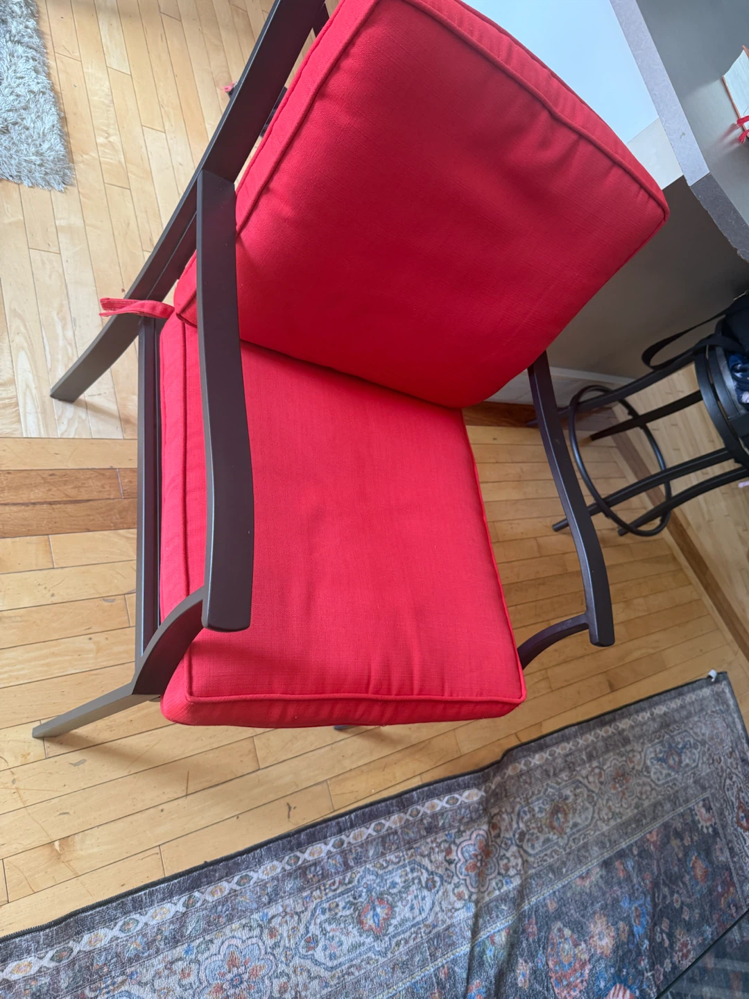 Red Patio Dining Set - Table and 4 Chairs - photo 2