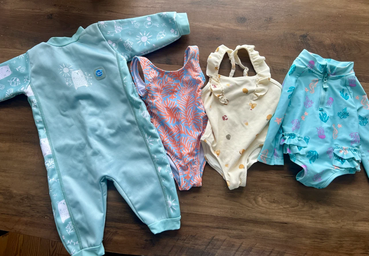 Baby Girl Swimsuit Bundle - Includes Splash About Warm-In-One