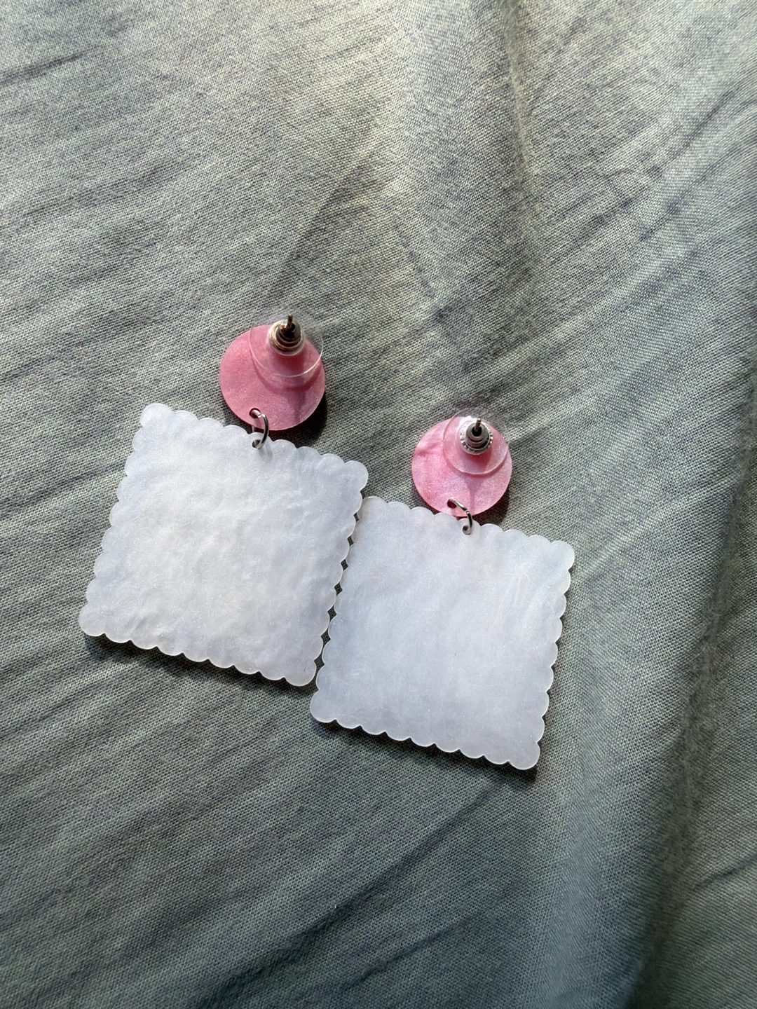 Rose postage stamp earrings - photo 2
