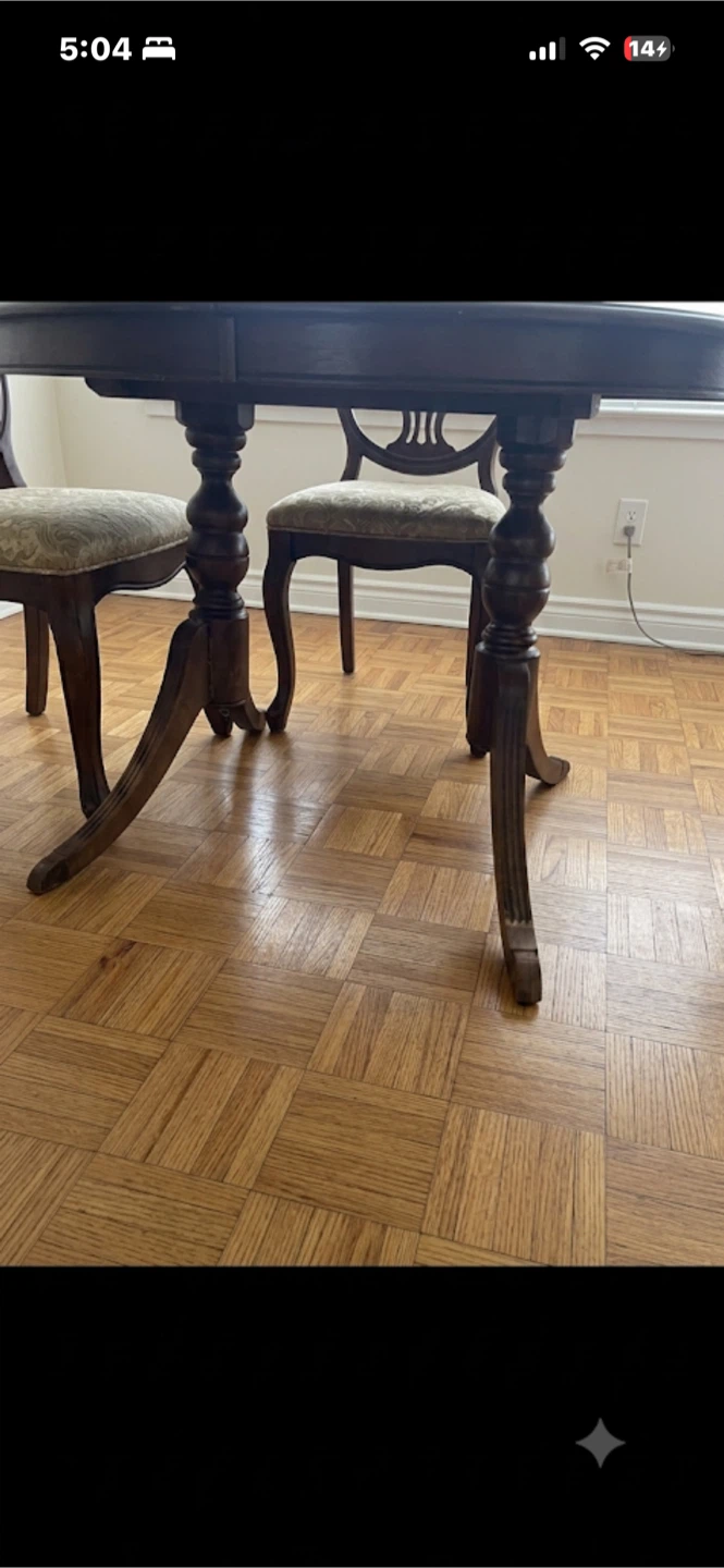 Double pedestal Wooden Dining Table