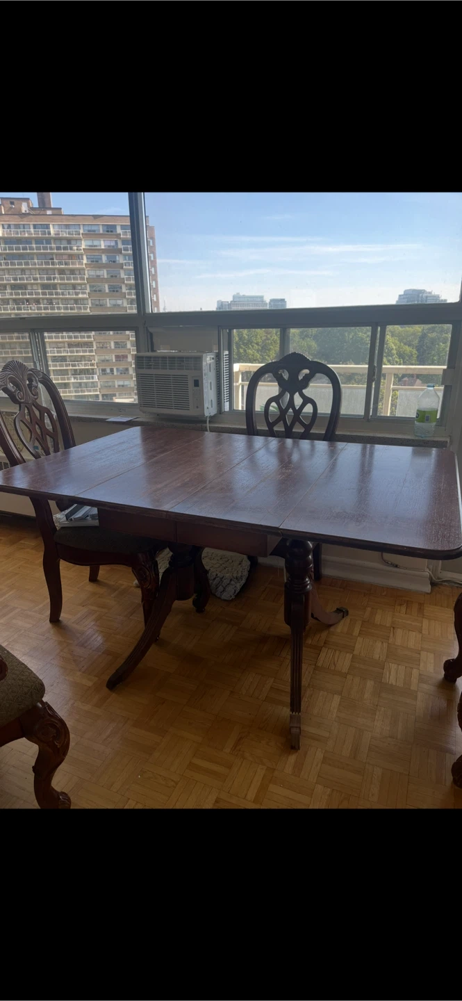 Double pedestal Wooden Dining Table - photo 2
