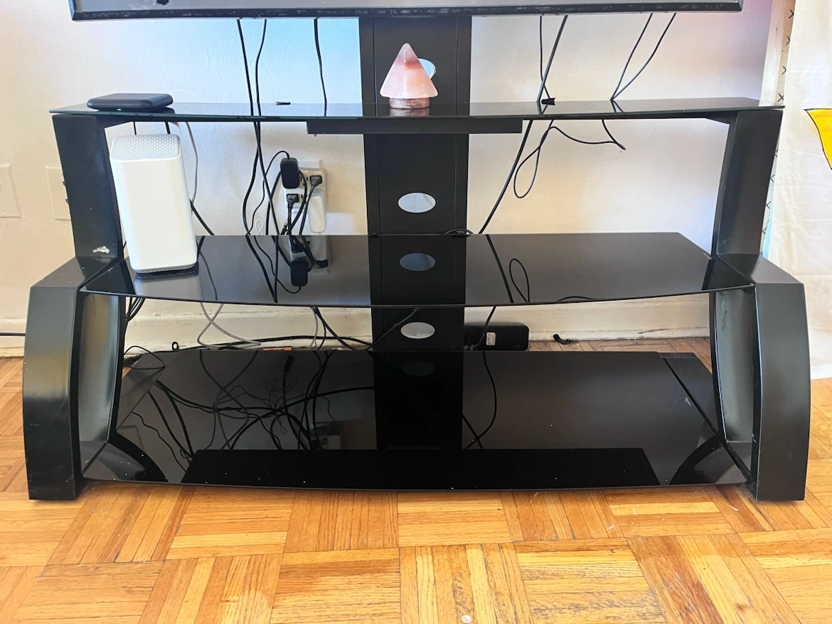 Black Glass TV Stand