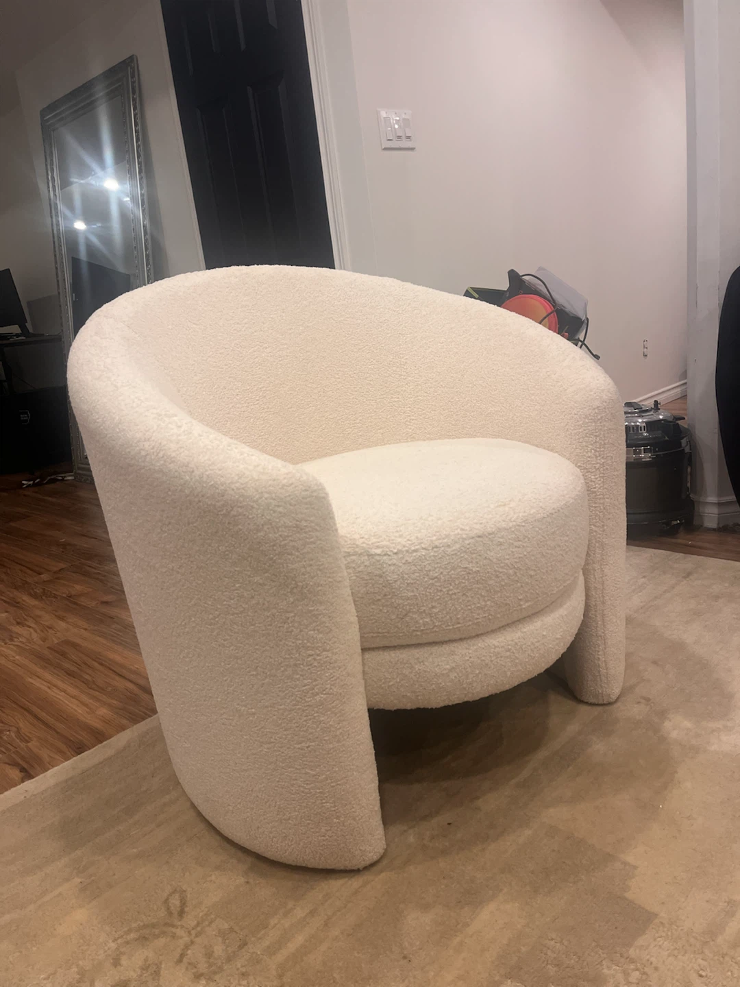 Cream Bouclé Armchair