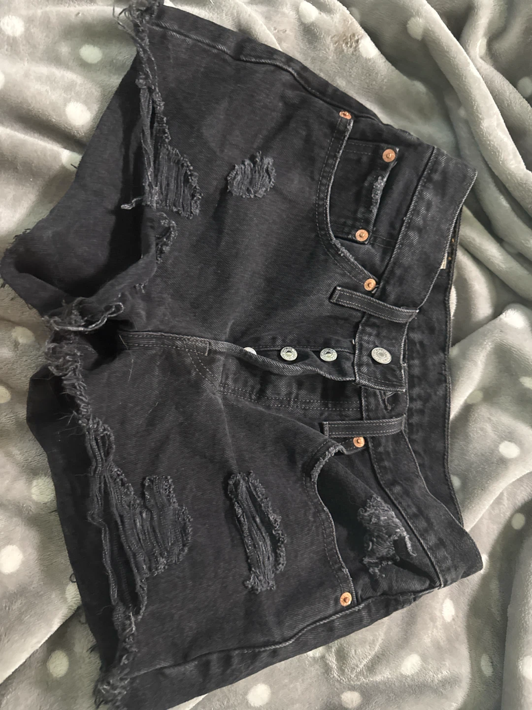 Levi's 501 Black Denim Shorts