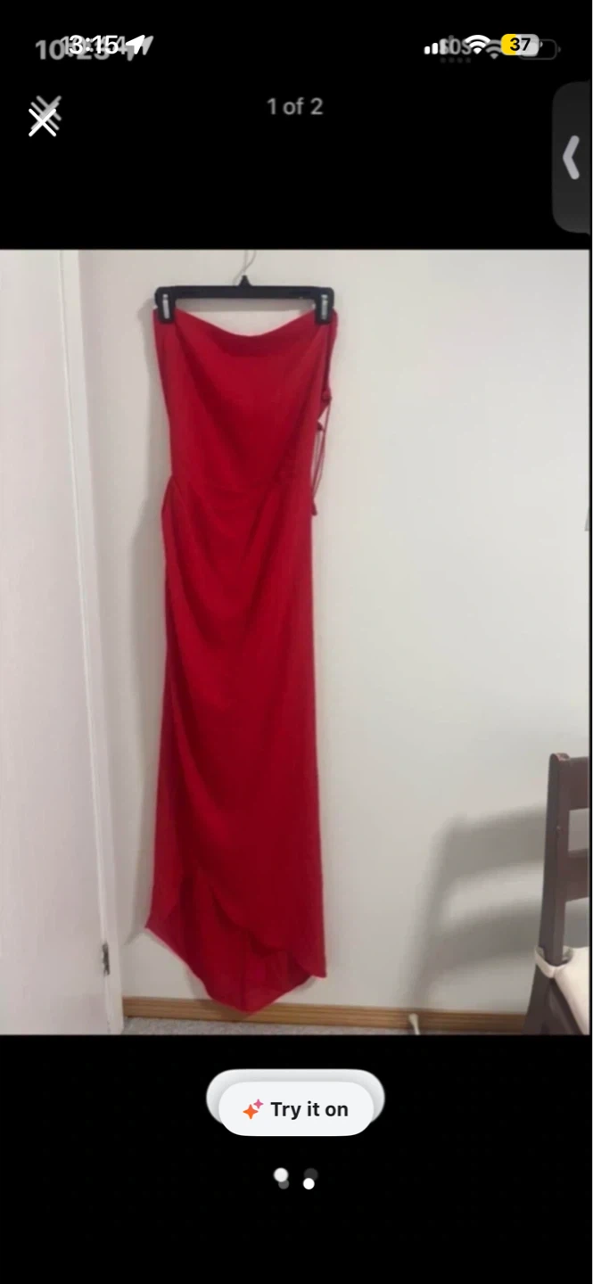 Red Strapless Formal Gown - photo 2