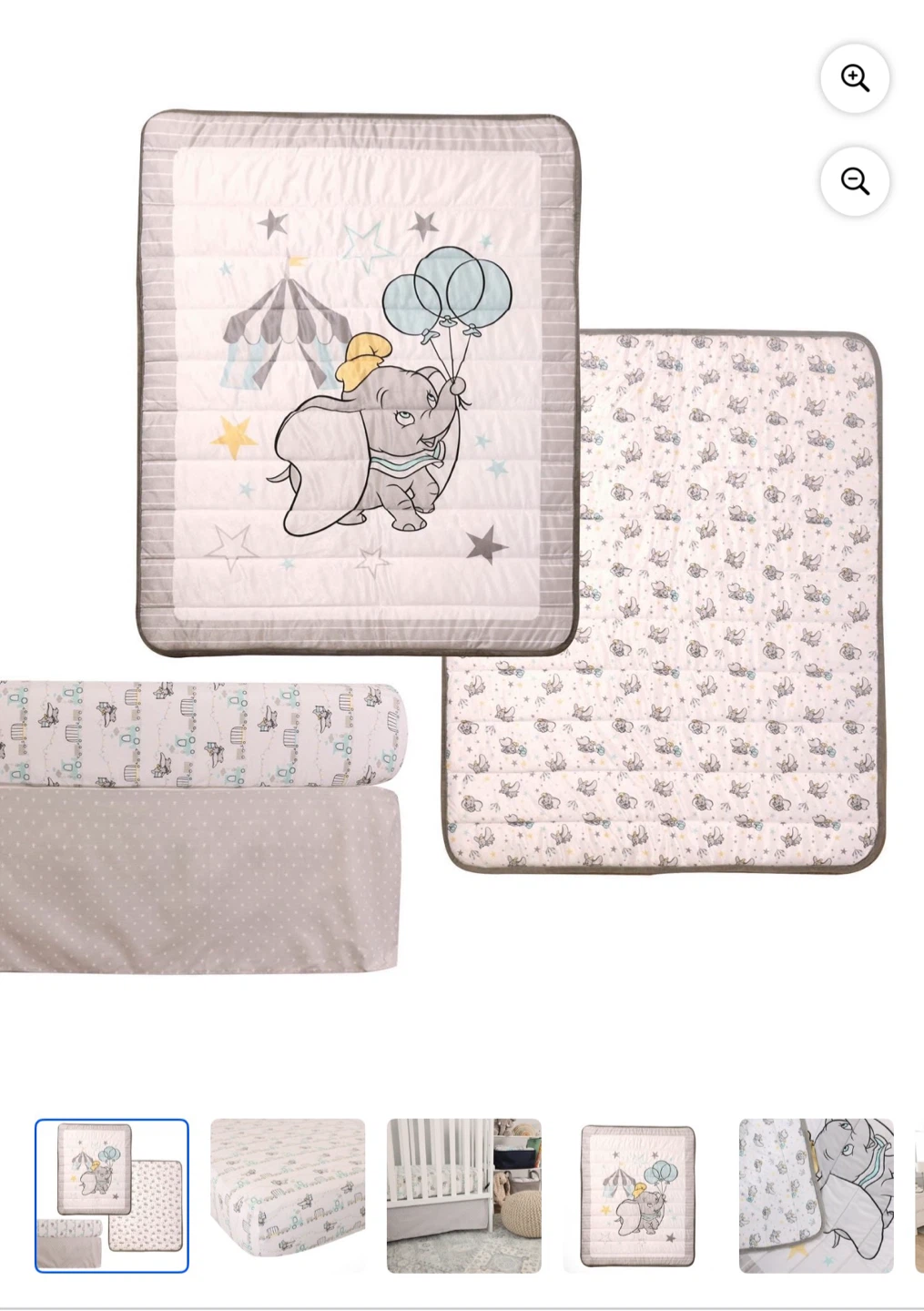 Disney Baby Dumbo 3 Piece Crib Bedding Set
