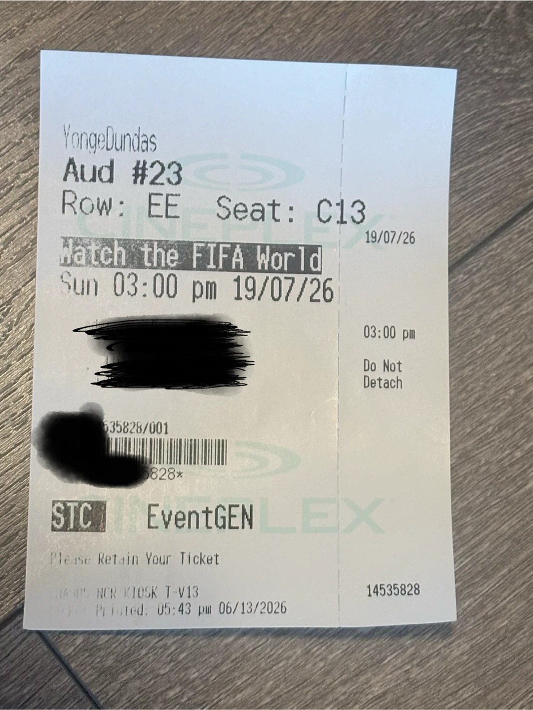 FIFA World Cup Ticket - YongeDundas