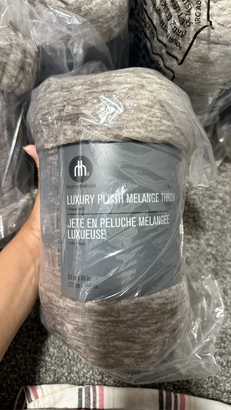 Luxury Plush Throw - Grey & Brown