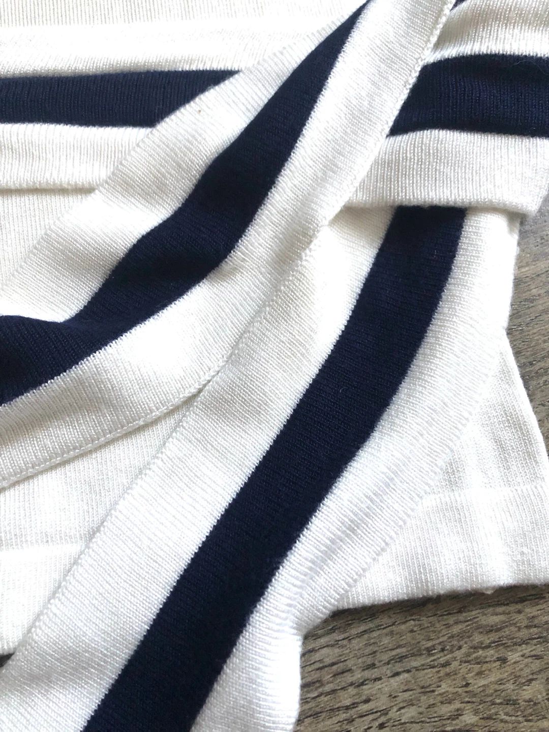 White One Shoulder Top with Navy Stripes - photo 4