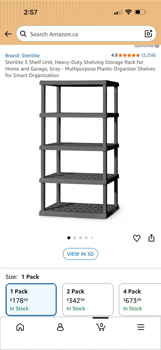 Sterilite 4Shelf Unit