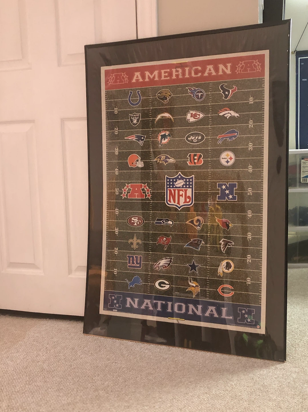 Framed NFL American National Football League Team Logo Poster