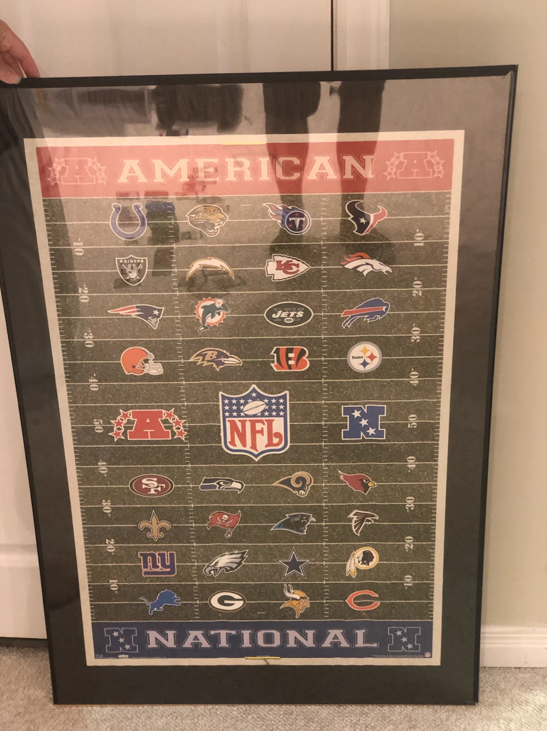 Framed NFL American National Football League Team Logo Poster - photo 2