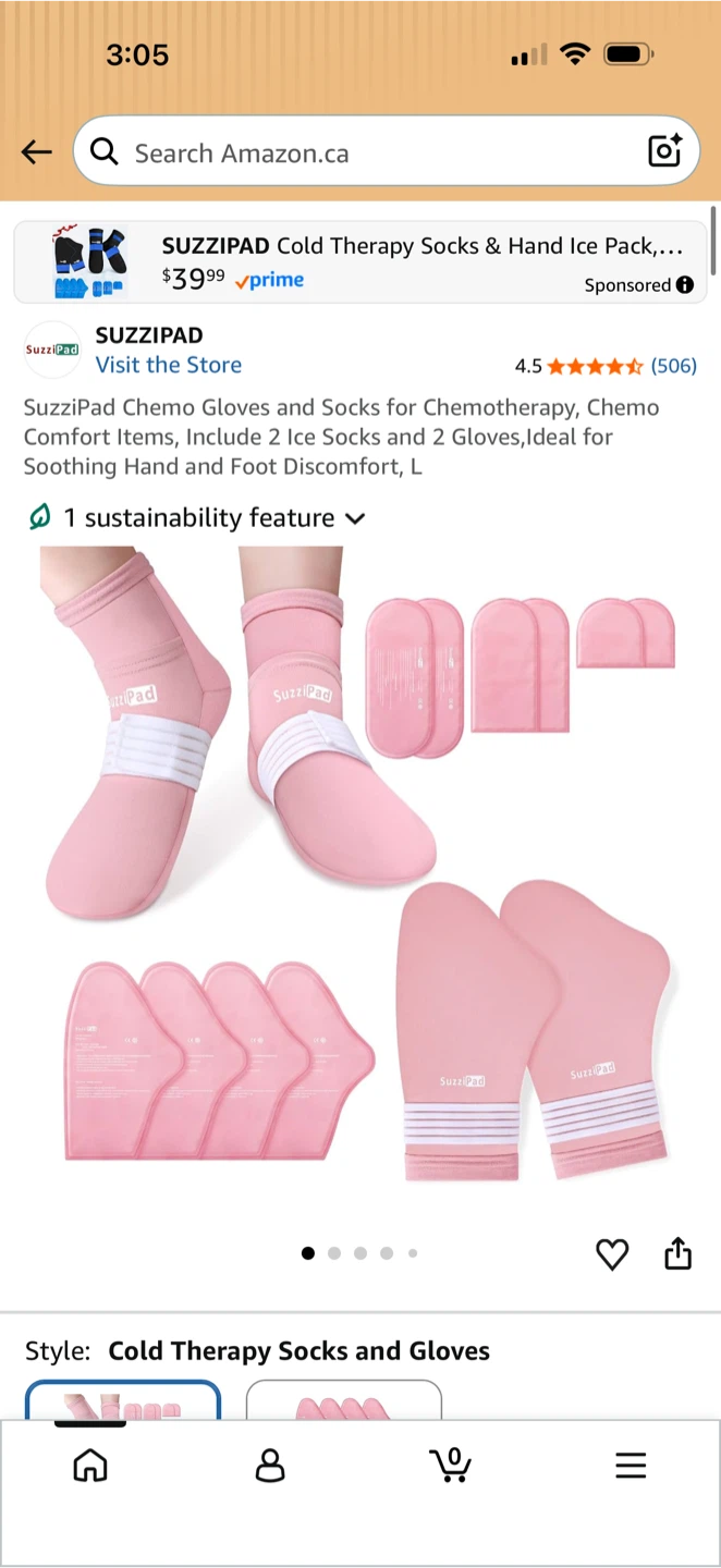 SuzzipPad Cold Therapy Socks and Gloves
