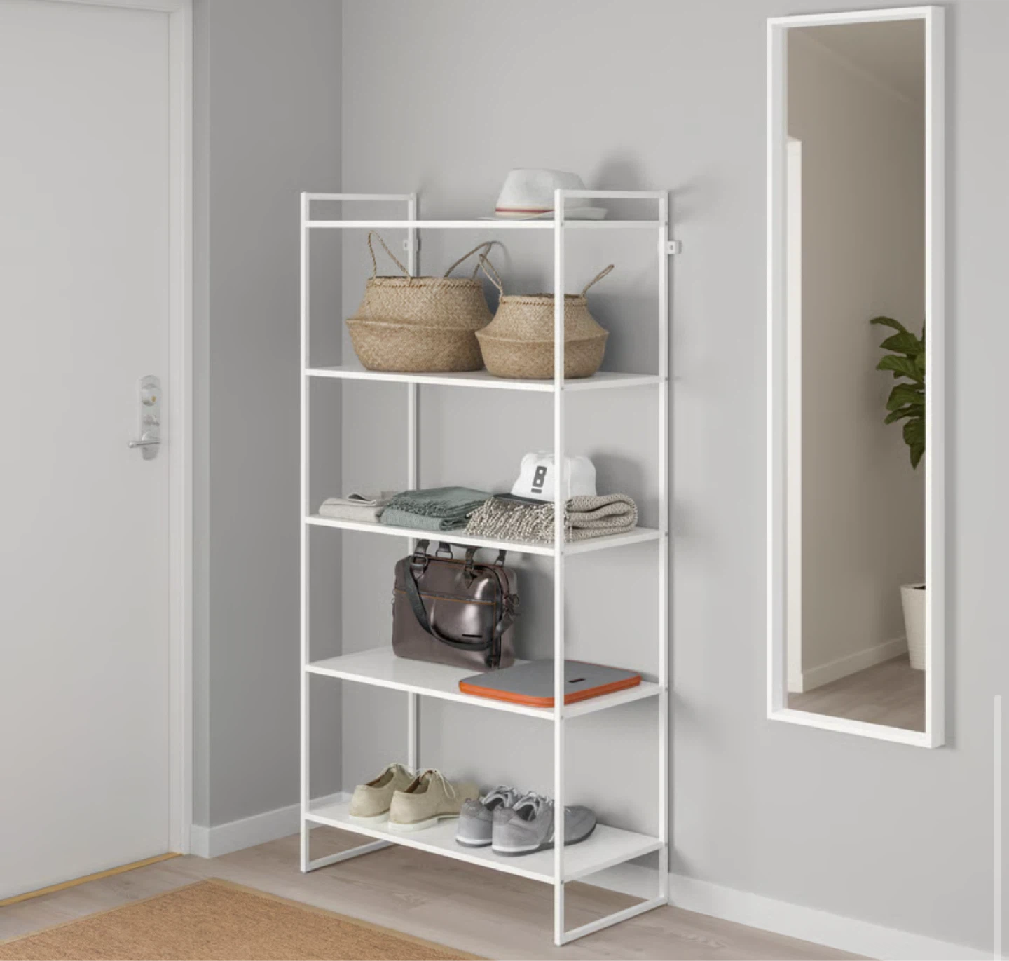 White 5-Shelf Storage Unit - photo 2