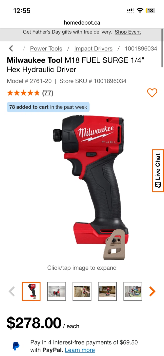 Milwaukee Tool M18 FUEL SURGE 1/4" Hex Hydraulic Driver - photo 2