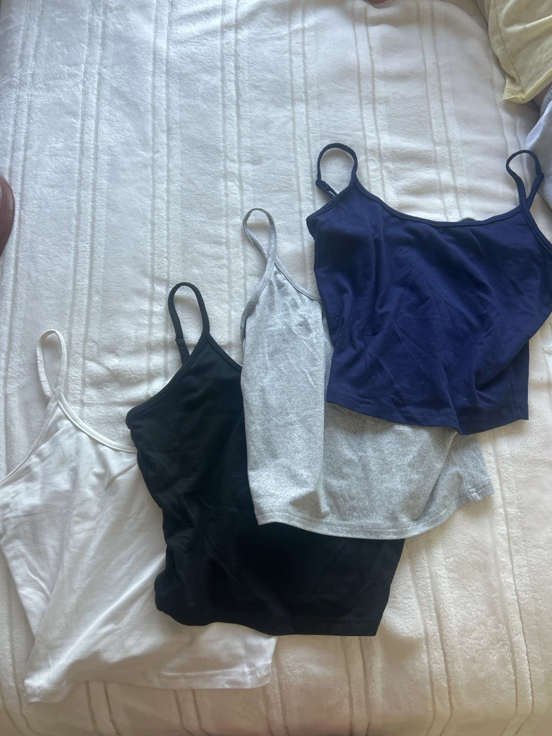 4 Camisole Tops - White, Black, Grey, Navy