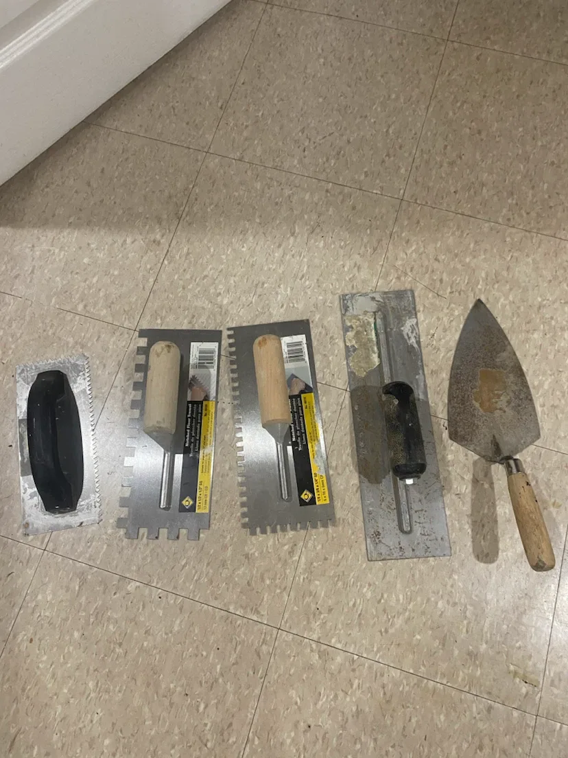 Lot of 5 Trowels and Notched Trowels