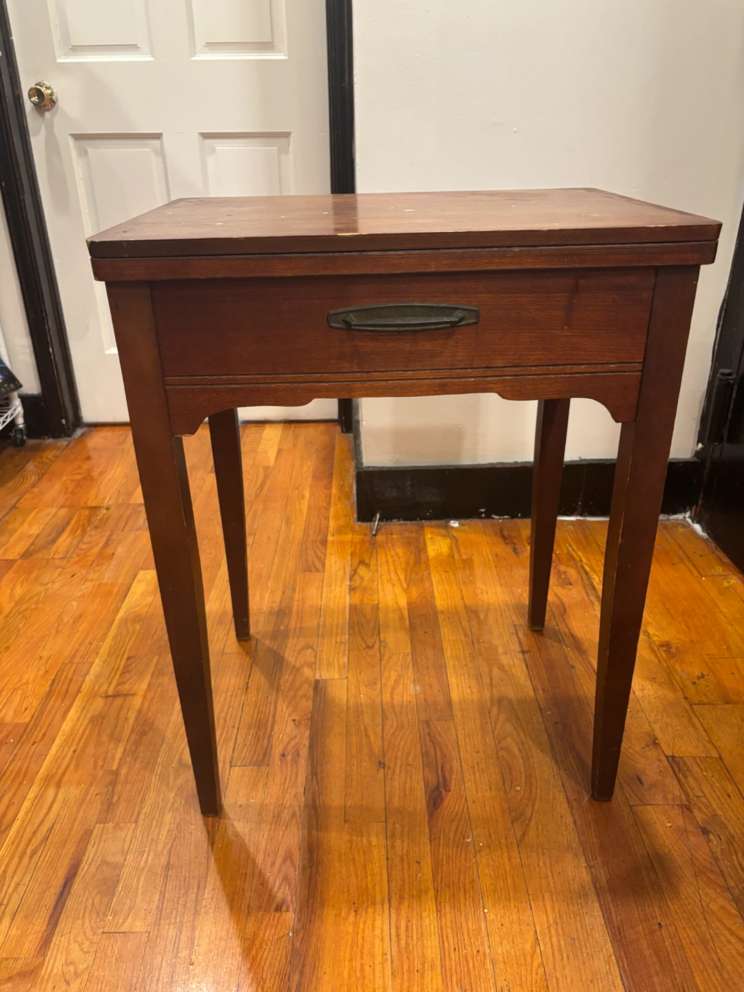 Vintage Wooden Singer Sewing Machine Cabinet Table
