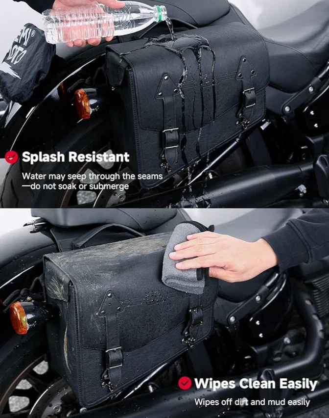 Motorcycle Saddlebags PU Leather Side Bags - photo 3