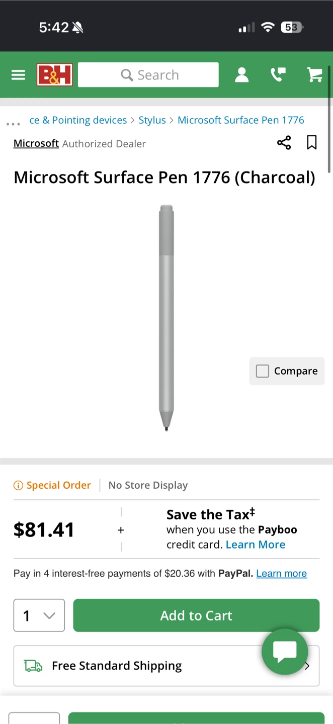 Microsoft Surface Pen 1776 (Charcoal) - photo 3