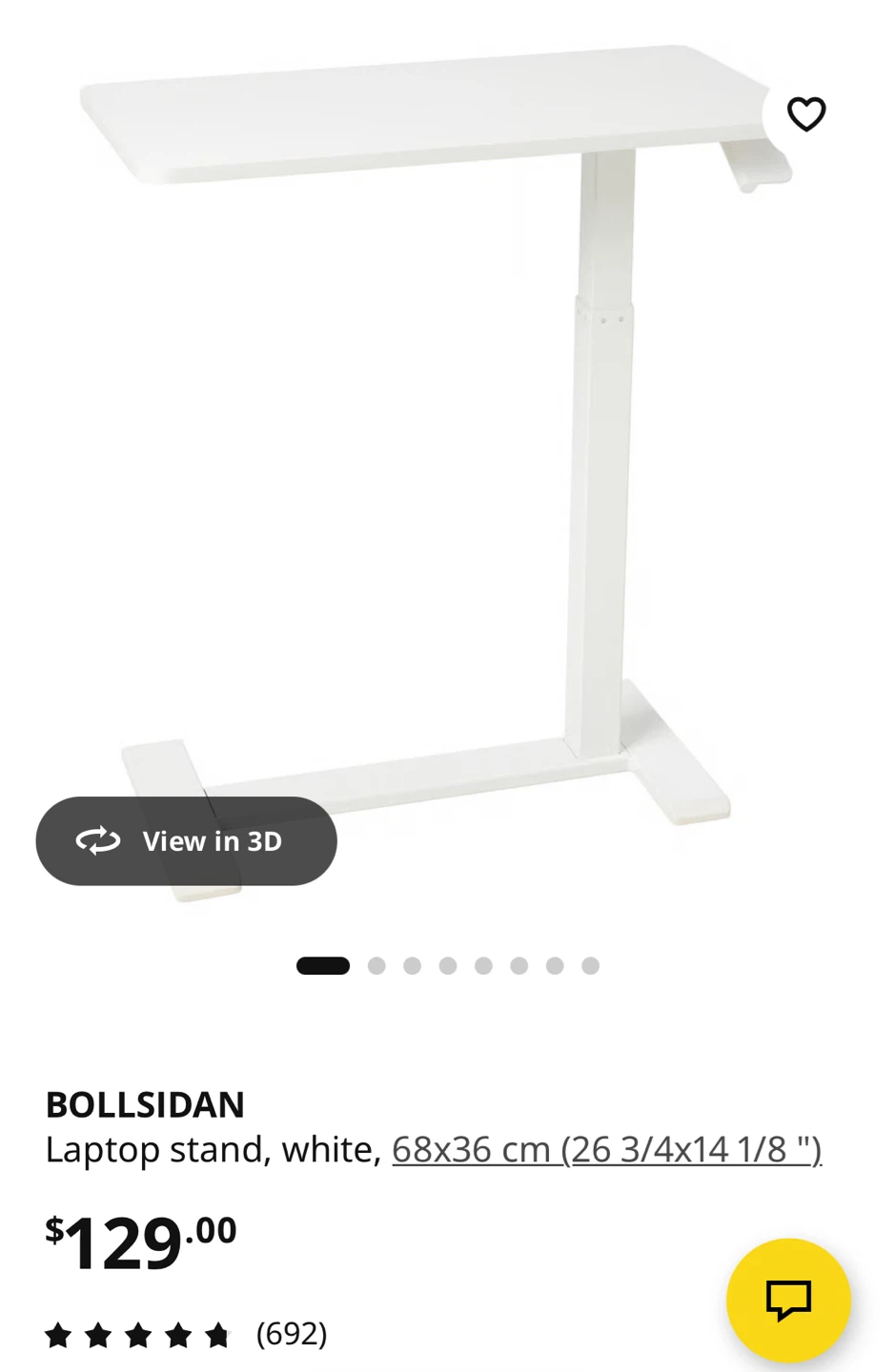 IKEA BOLLSIDAN White Laptop Stand