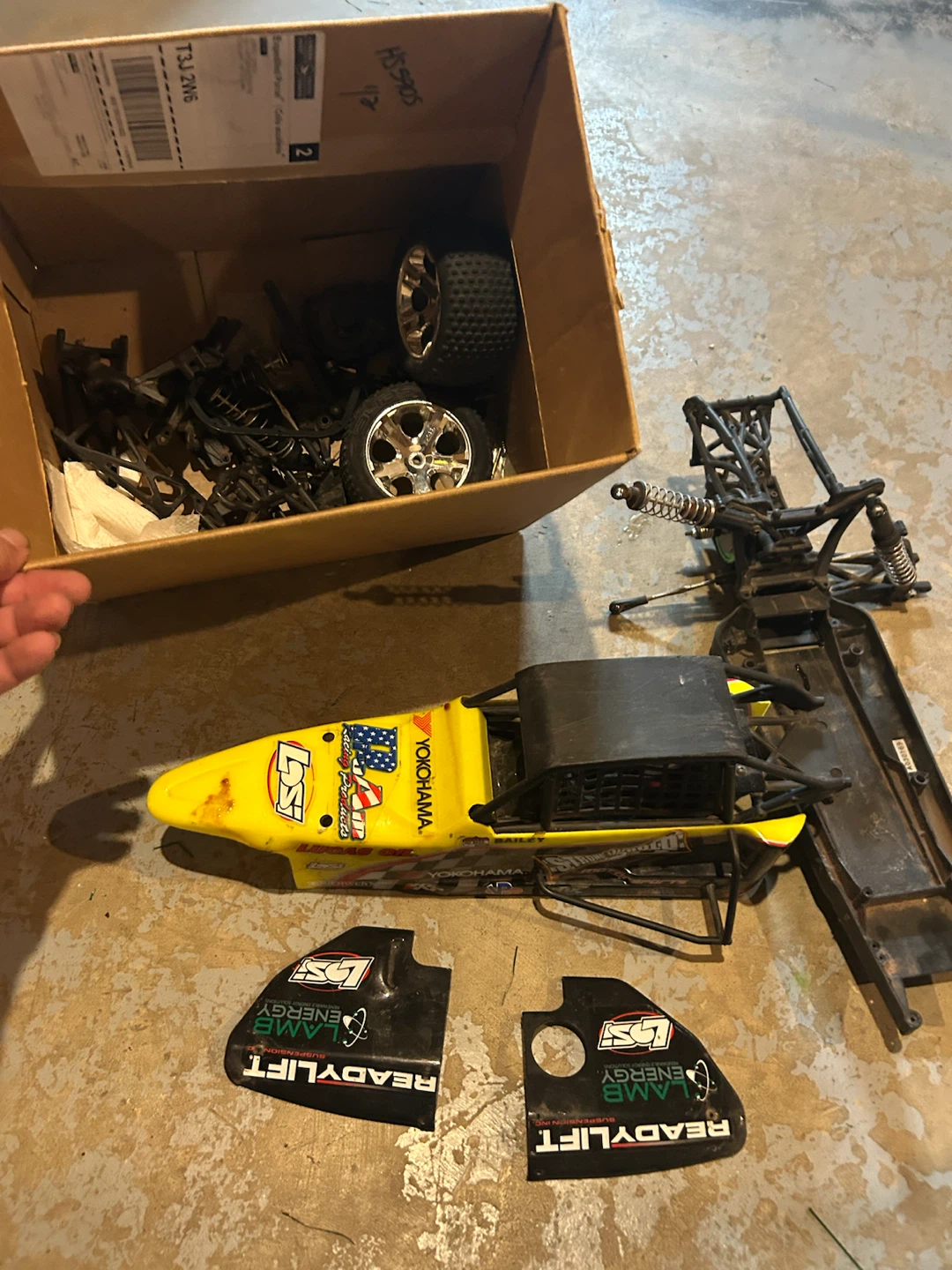 RC Car Rolling Chassis with Yellow Body