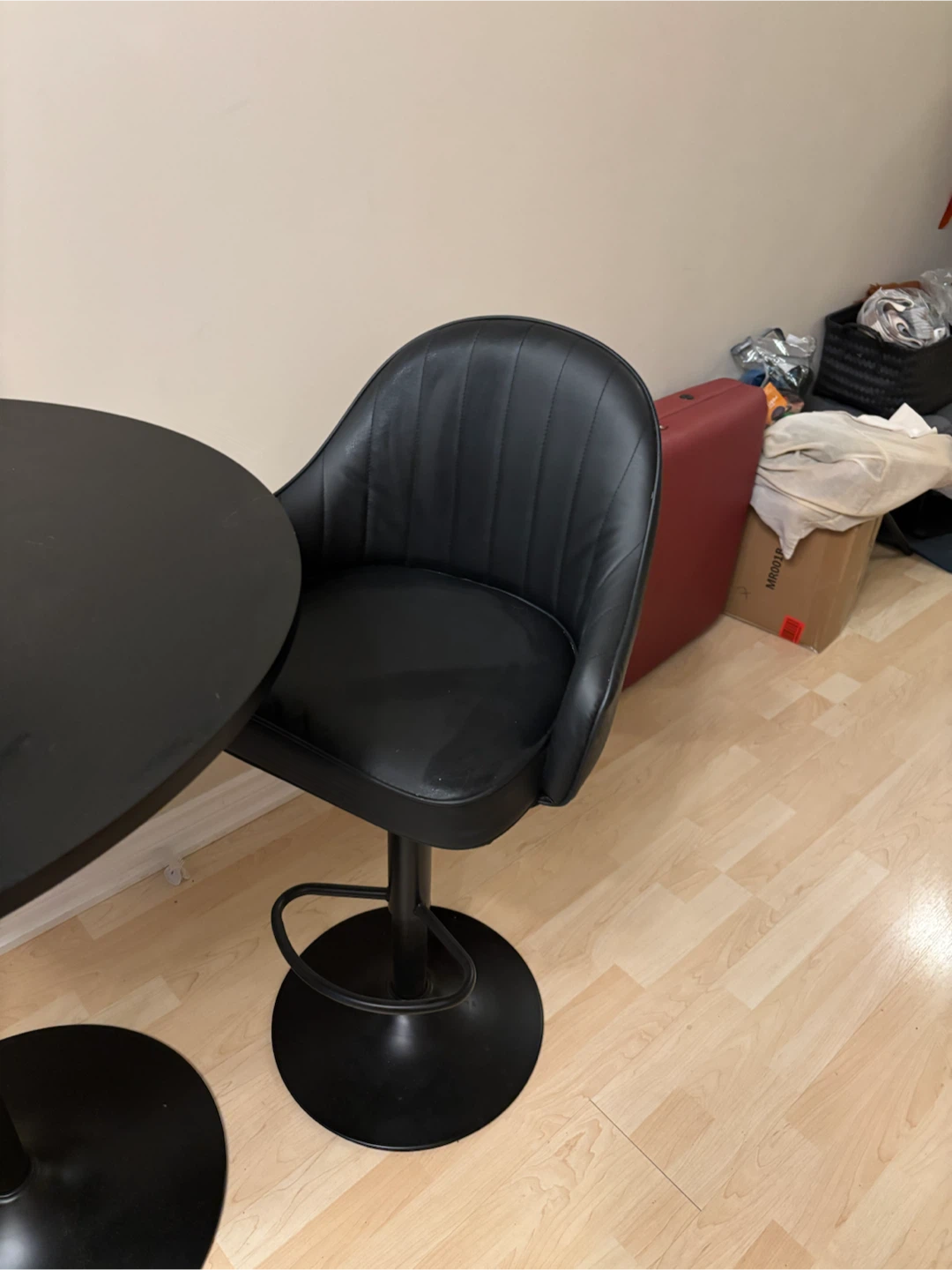 Black Bar Stool with Adjustable Height - photo 2