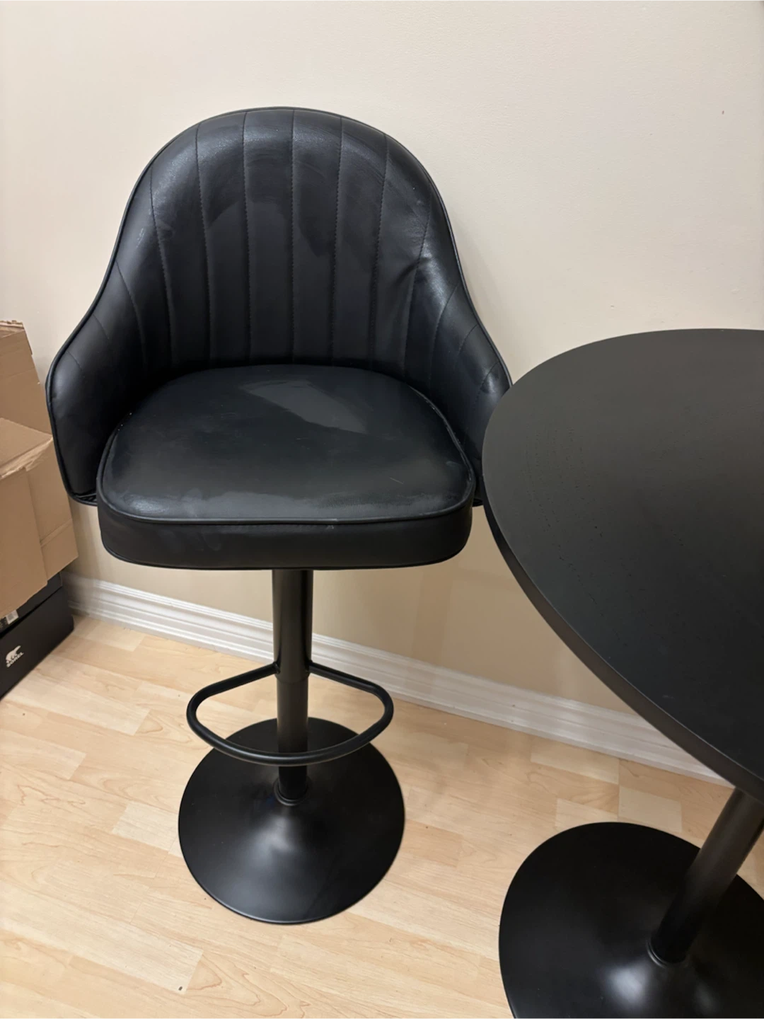 Black Bar Stool with Adjustable Height - photo 3