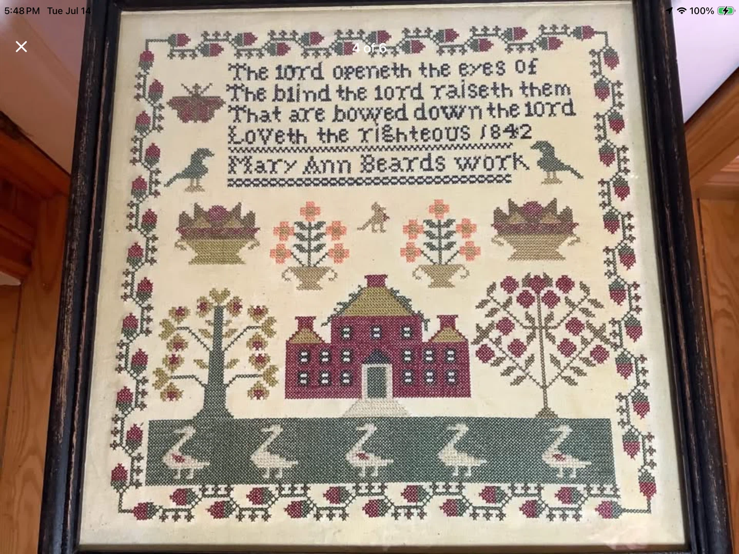 Replica Cross Stitch of Mary Ann Beards 1842 Sampler 🐞 - photo 4