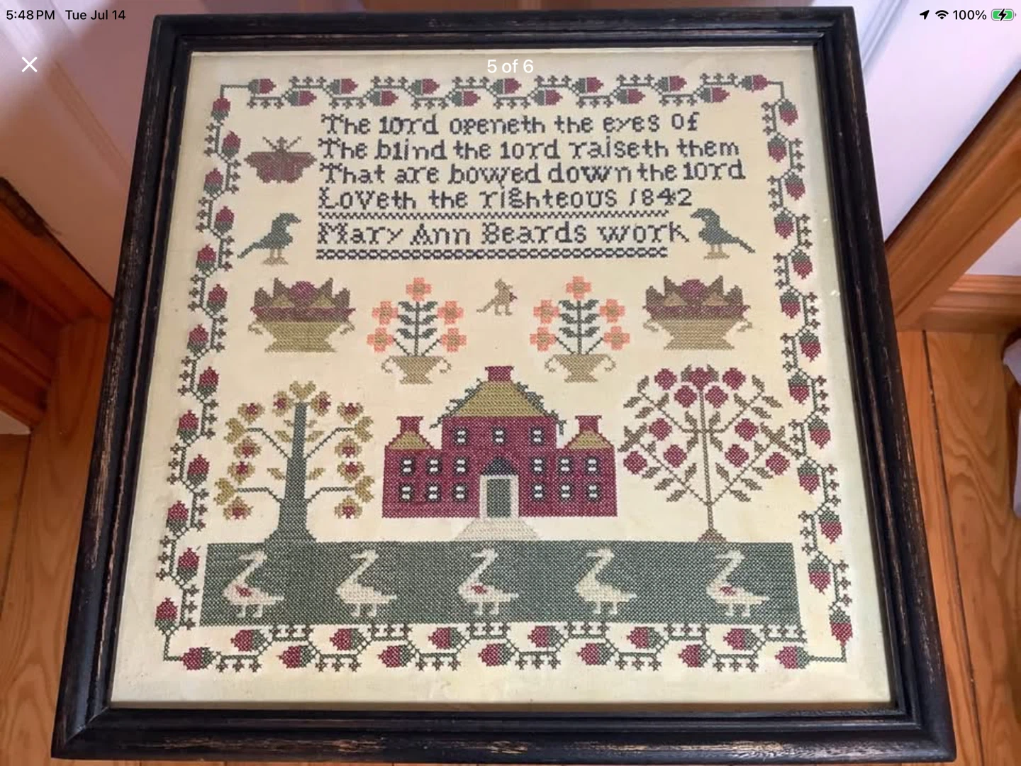 Replica Cross Stitch of Mary Ann Beards 1842 Sampler 🐞 - photo 5