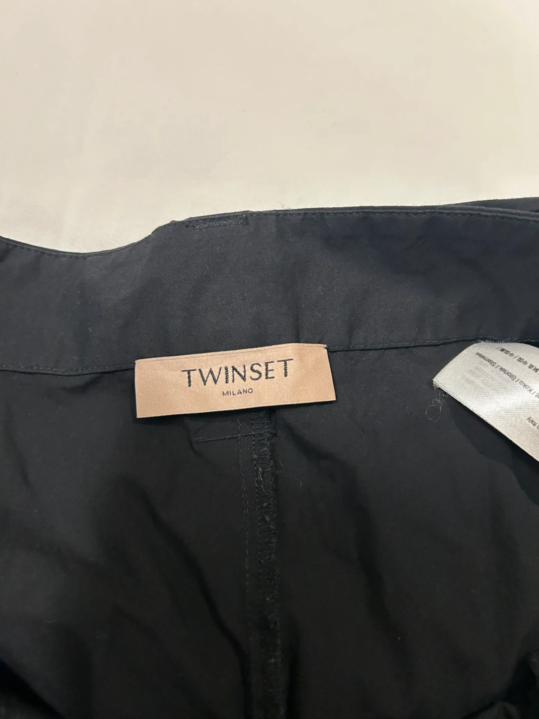 Twinset Black Shorts with Lace Trim