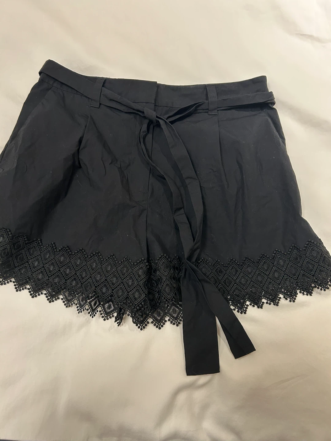 Twinset Black Shorts with Lace Trim - photo 3