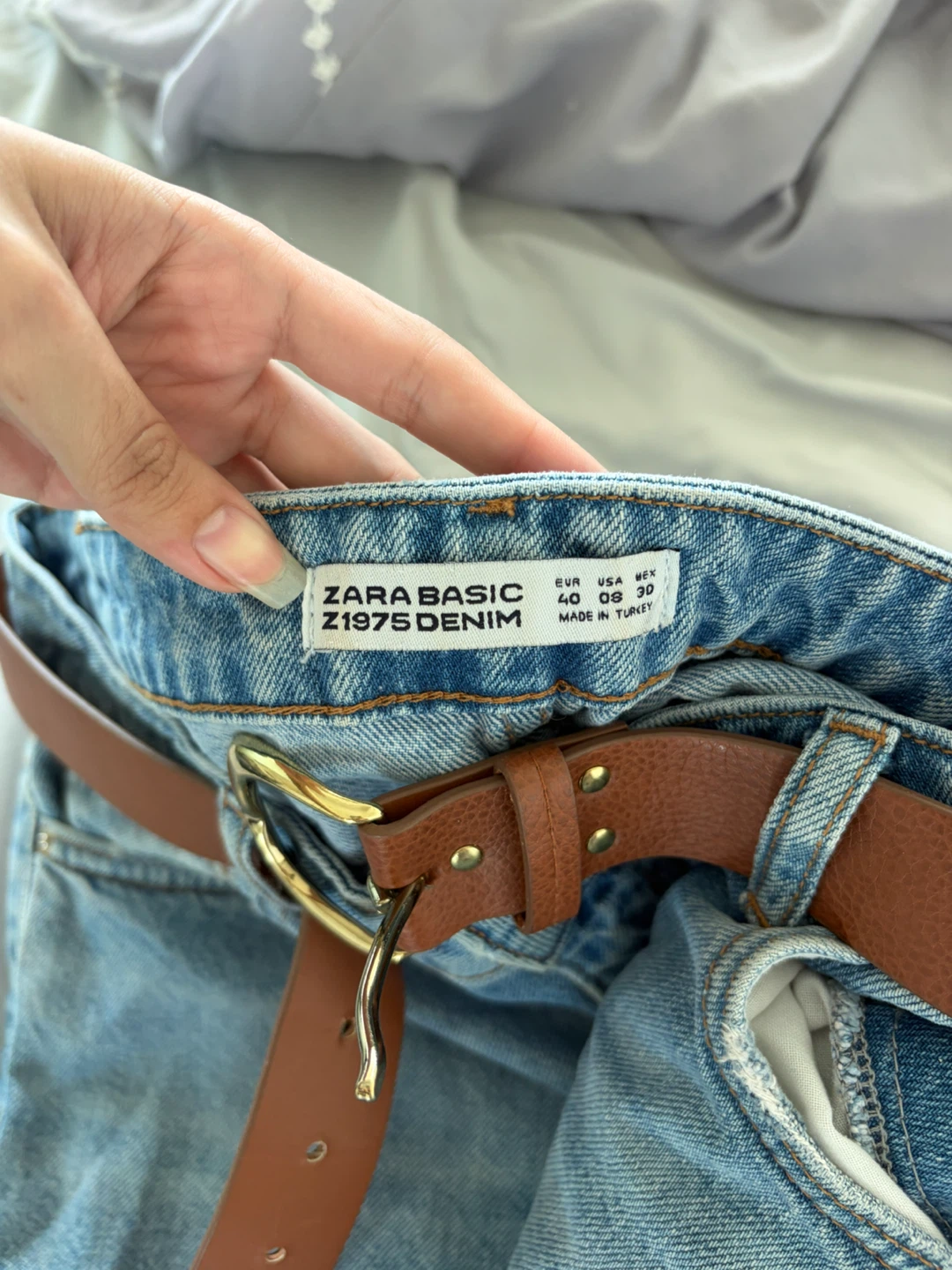 ZARA BASIC Embroidered Denim Jeans - photo 3
