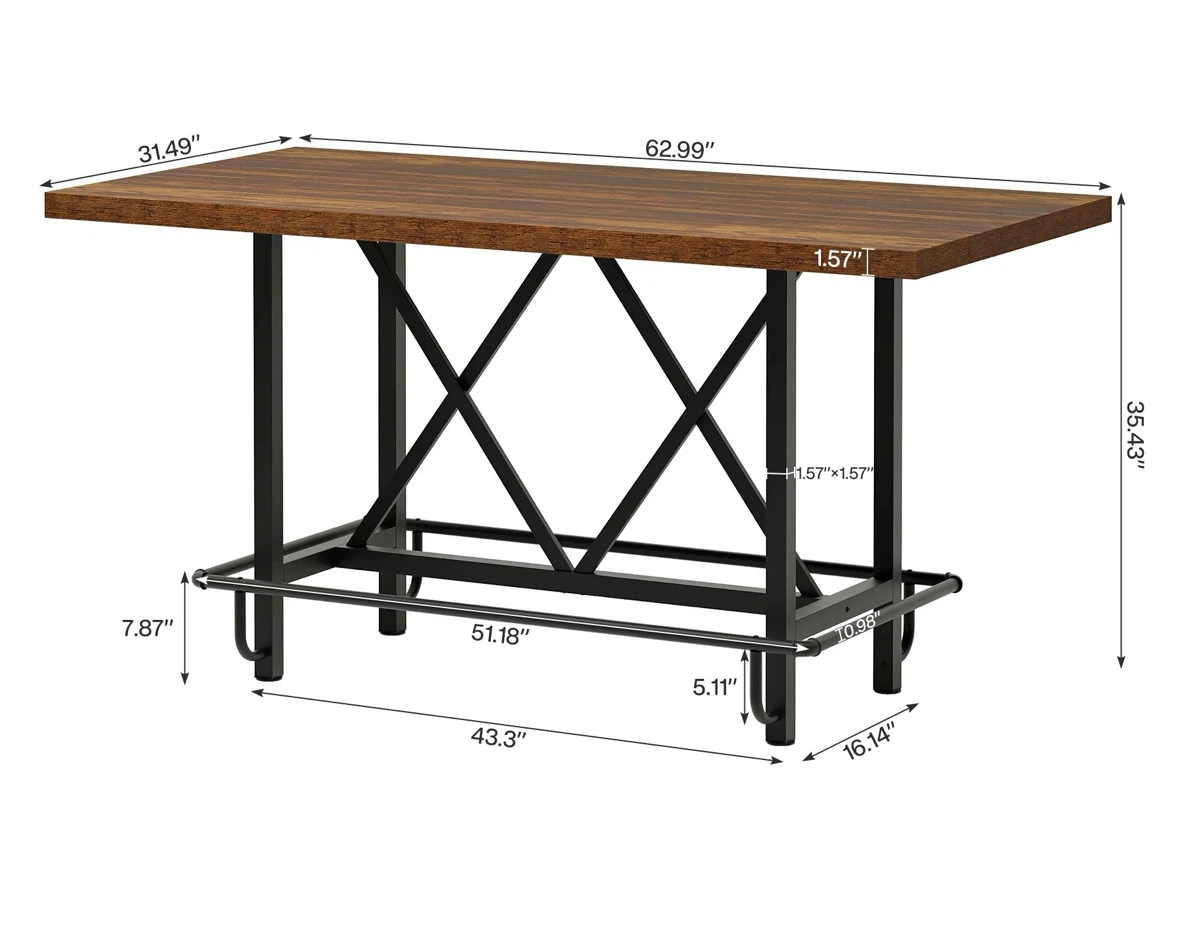 Brand new Tribesigns Rustic Industrial Bar Height Dining Table - photo 2