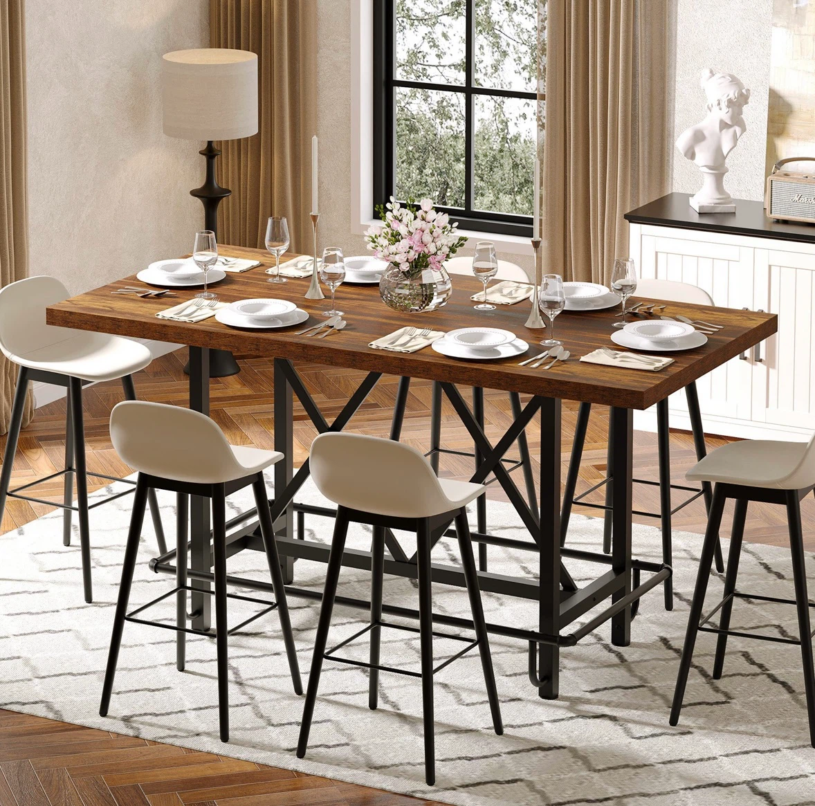 Brand new Tribesigns Rustic Industrial Bar Height Dining Table - photo 3