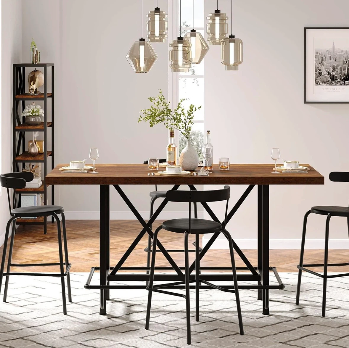Brand new Tribesigns Rustic Industrial Bar Height Dining Table - photo 4