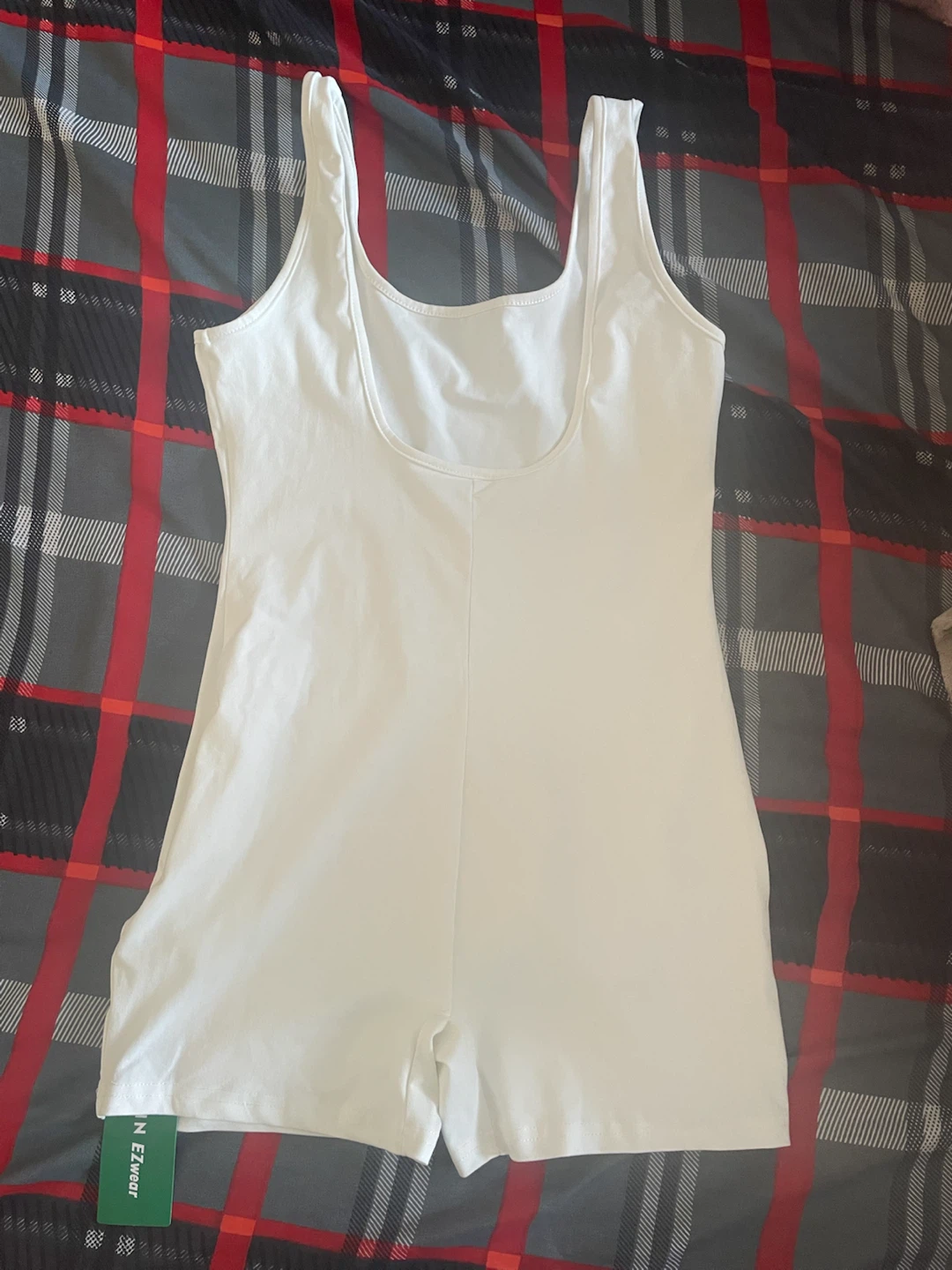 White Basic Romper