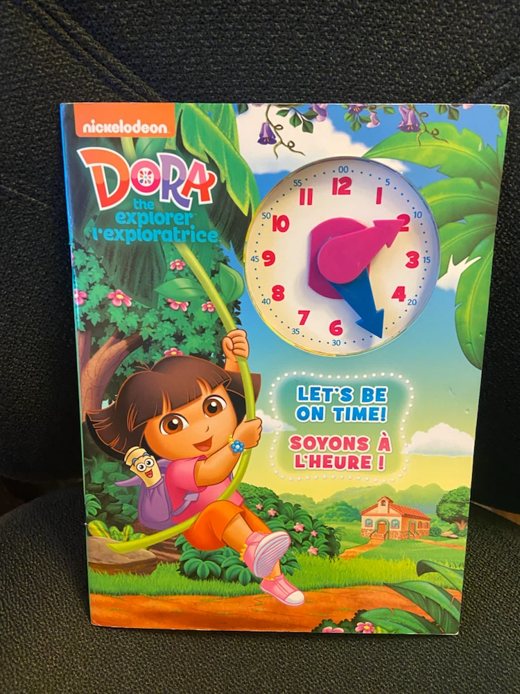 Nickelodeon Dora the Explorer "Let's Be On Time" Clock Book