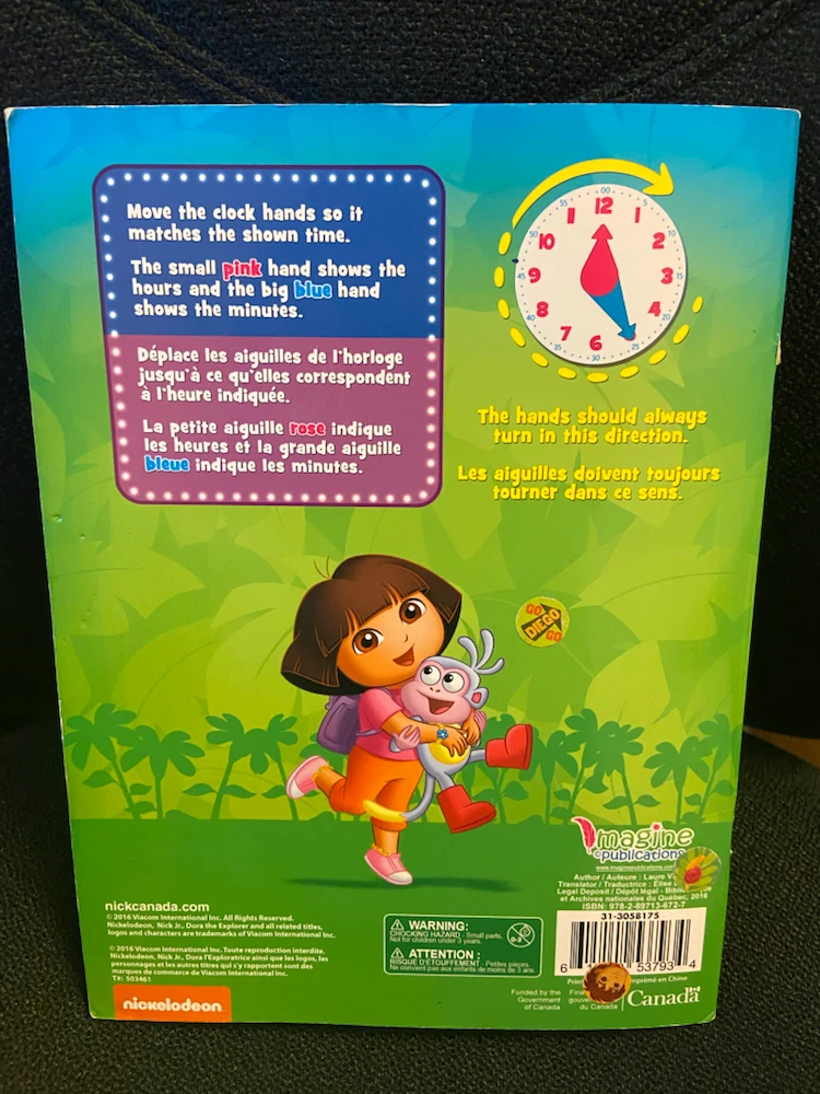 Nickelodeon Dora the Explorer "Let's Be On Time" Clock Book - photo 2