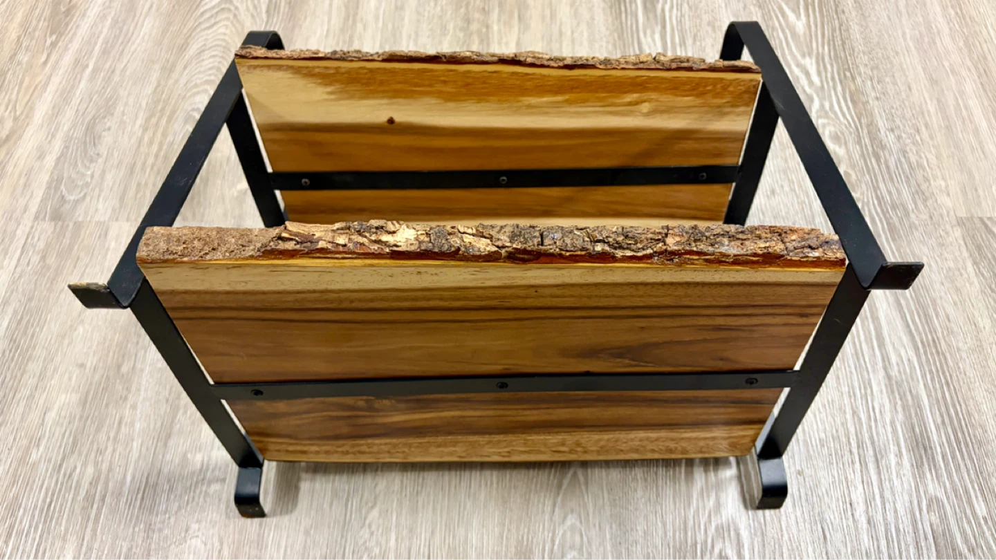 Live Edge Wood and Metal 2-Tier Shelf - photo 3