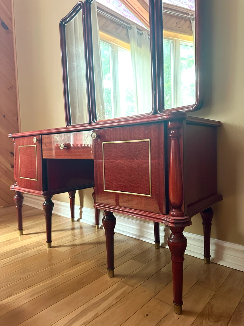 Vintage French Regency Mahogany Vanity with Stool (CAN DELIVER) - photo 4