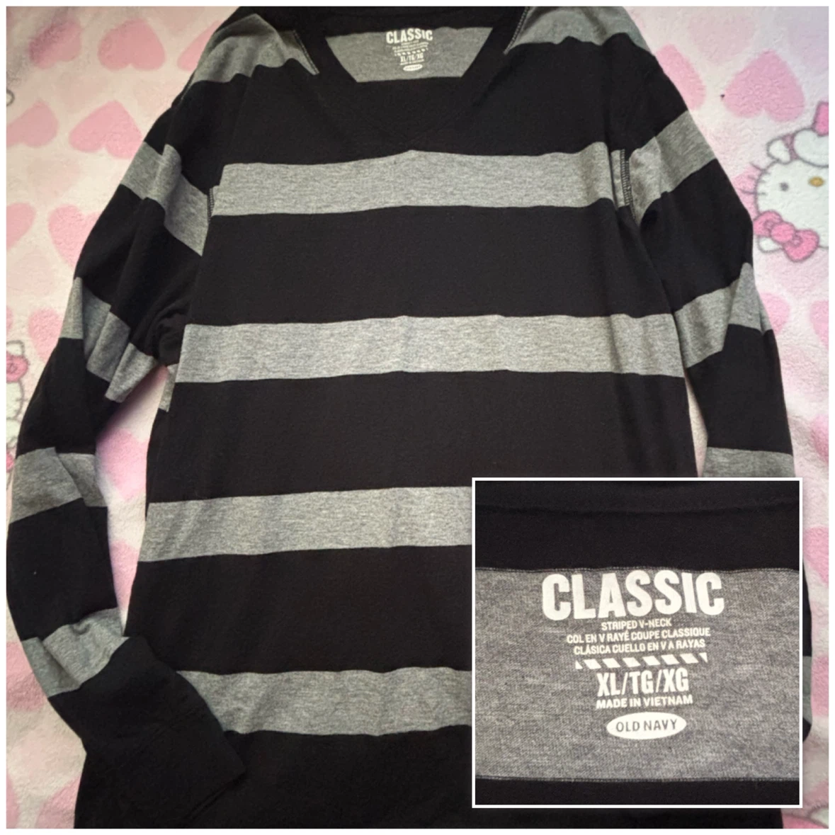Old Navy - Classic Striped V-Neck Shirt - *Size Men XL*