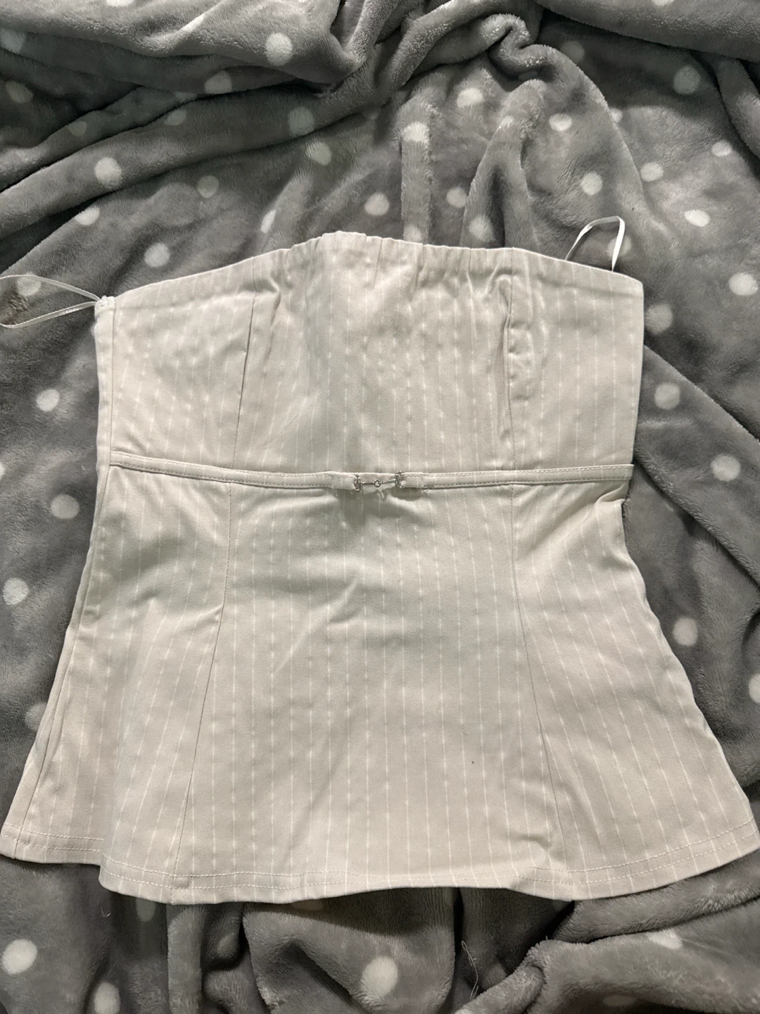 Cream Pinstripe Corset Top