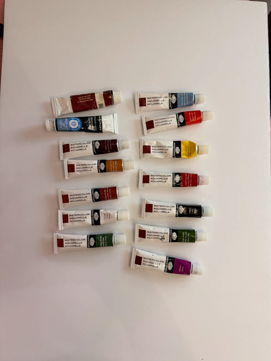 Assorted Watercolour Paint Tubes