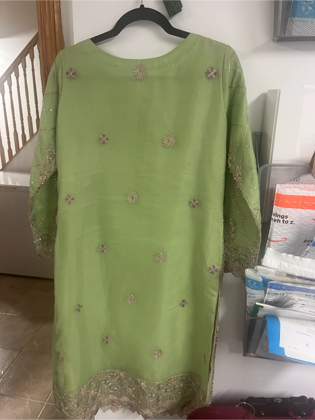 Light Green Embroidered 3-Piece Suit - photo 2